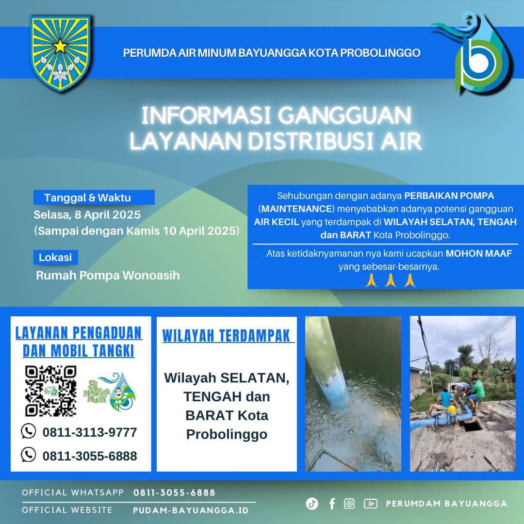 INFORMASI GANGGUAN LAYANAN DISTRIBUSI AIR